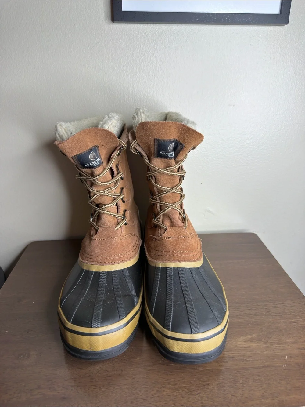 Weatherproof Brown Suede Winter Snow Boots Sz 10 Mens